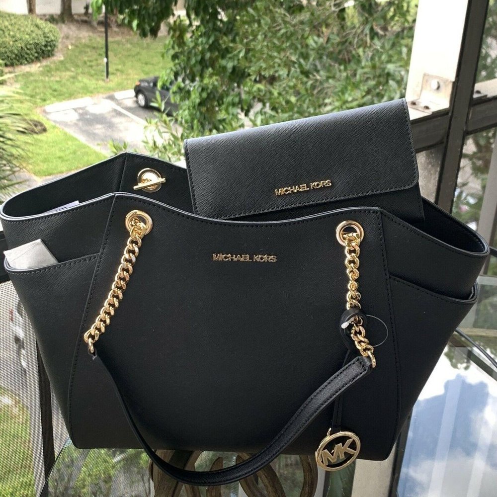 Shoulder Tote Handbag Purse Bag +Trifold Wallet